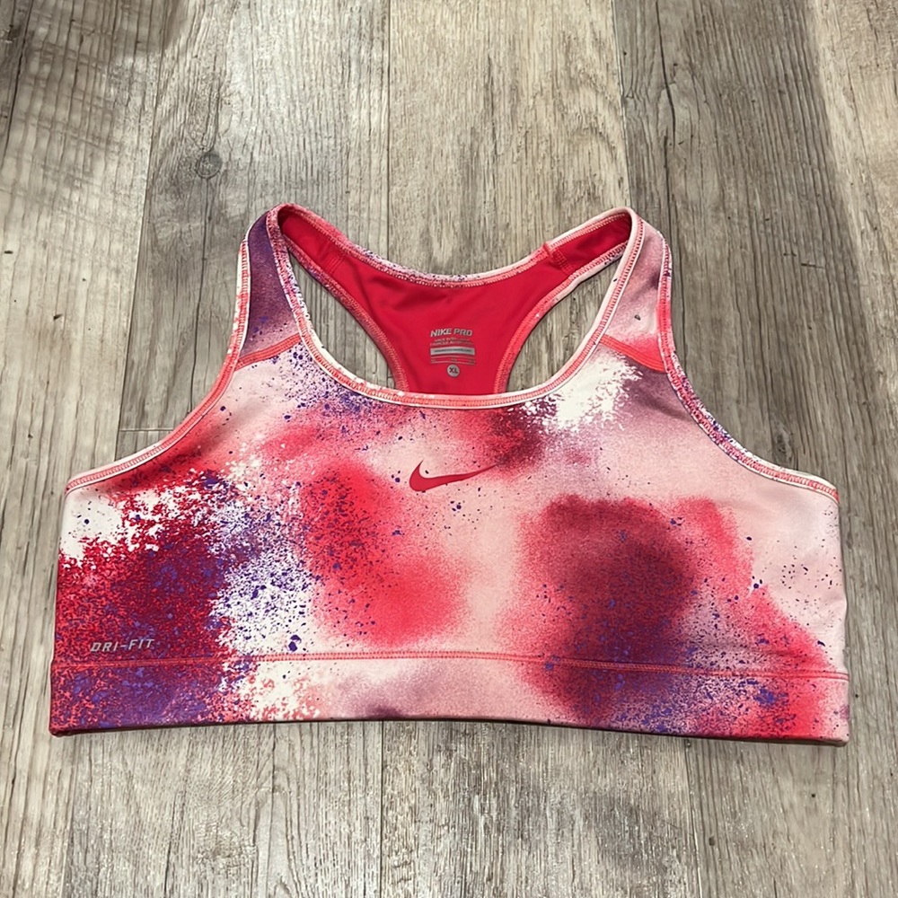 Nike Pink and Purple Sports Bra